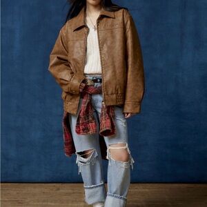 Faux leather BDG Harrington jacket NEW with tag